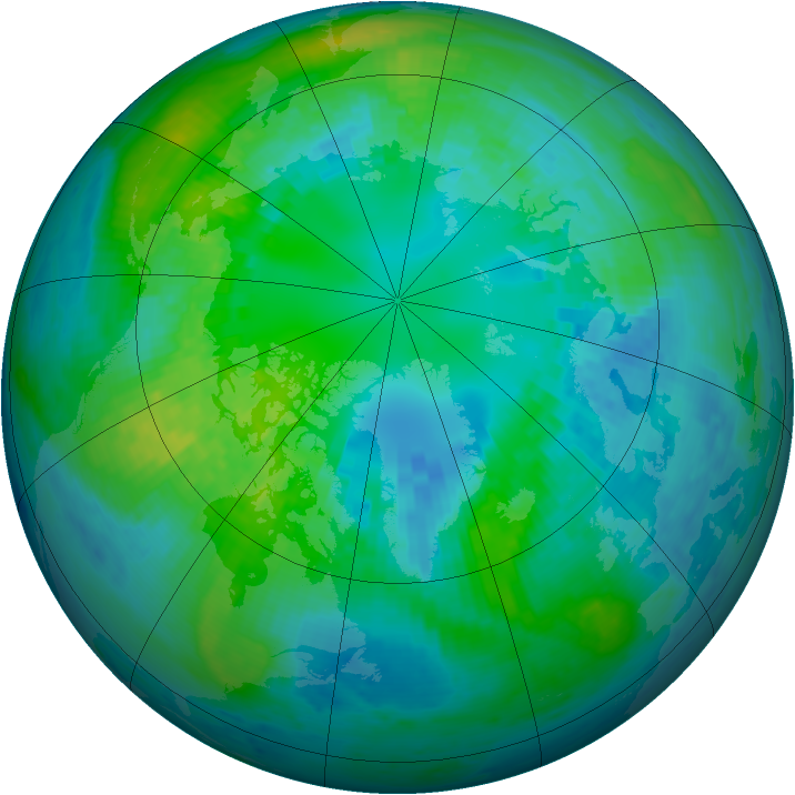 Arctic ozone map for 17 October 2001